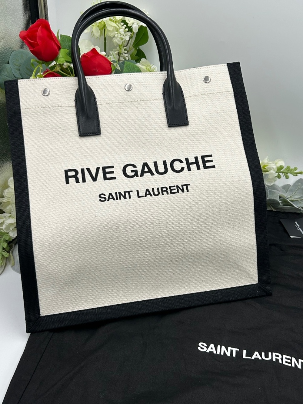 Saint Laurent RIVE GAUCHE tote bag. Made in Italy.